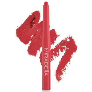 Mirabella Velvet Matte Lip Crayon - Long Lasting Lipstick Crayon & Lip Liner - Retractable, Highly Pigmented Lip Tint & Moisturizing Antioxidant Formula - Sunset Coral