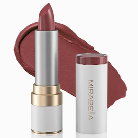 Mirabella Sealed with a Kiss Full Coverage Moisturizing Lipstick, Richly Pigmented, Ultra Creamy, Hydrating and Mineral-Based Lip Color with Vitamin E, Rosy Modern Matte