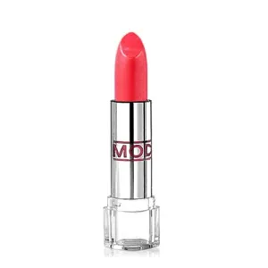 MODE Lustre Lipstick Pearly Coral Red Frost 65, Hydrating Creamy Lip Color, Nourishing Natural Skincare Fruit Oils, Moisturizing Sweet Almond, Cherry, Avocado & Organic Shea Butter