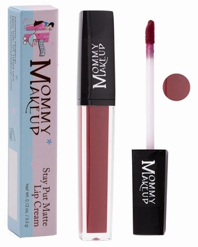 Mommy Makeup Stay Put Matte Lip Cream - Kiss-proof, Transfer-proof, Smudge-Proof, Waterproof, Long Lasting Lipstick - Hydarting Formula with Vitamin E (Harlow)