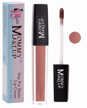 Mommy Makeup Stay Put Matte Lip Cream - Kiss-proof, Transfer-proof, Smudge-Proof, Waterproof, Long Lasting Lipstick - Hydarting Formula with Vitamin E (Pennie)