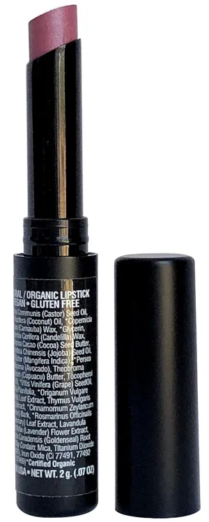Mom's Secret Natural Lipstick, Organic, Vegan, Gluten Free, Cruelty Free, Slim Package, Made in the USA, 0.07 oz. (Sweet Pea Shimmer)