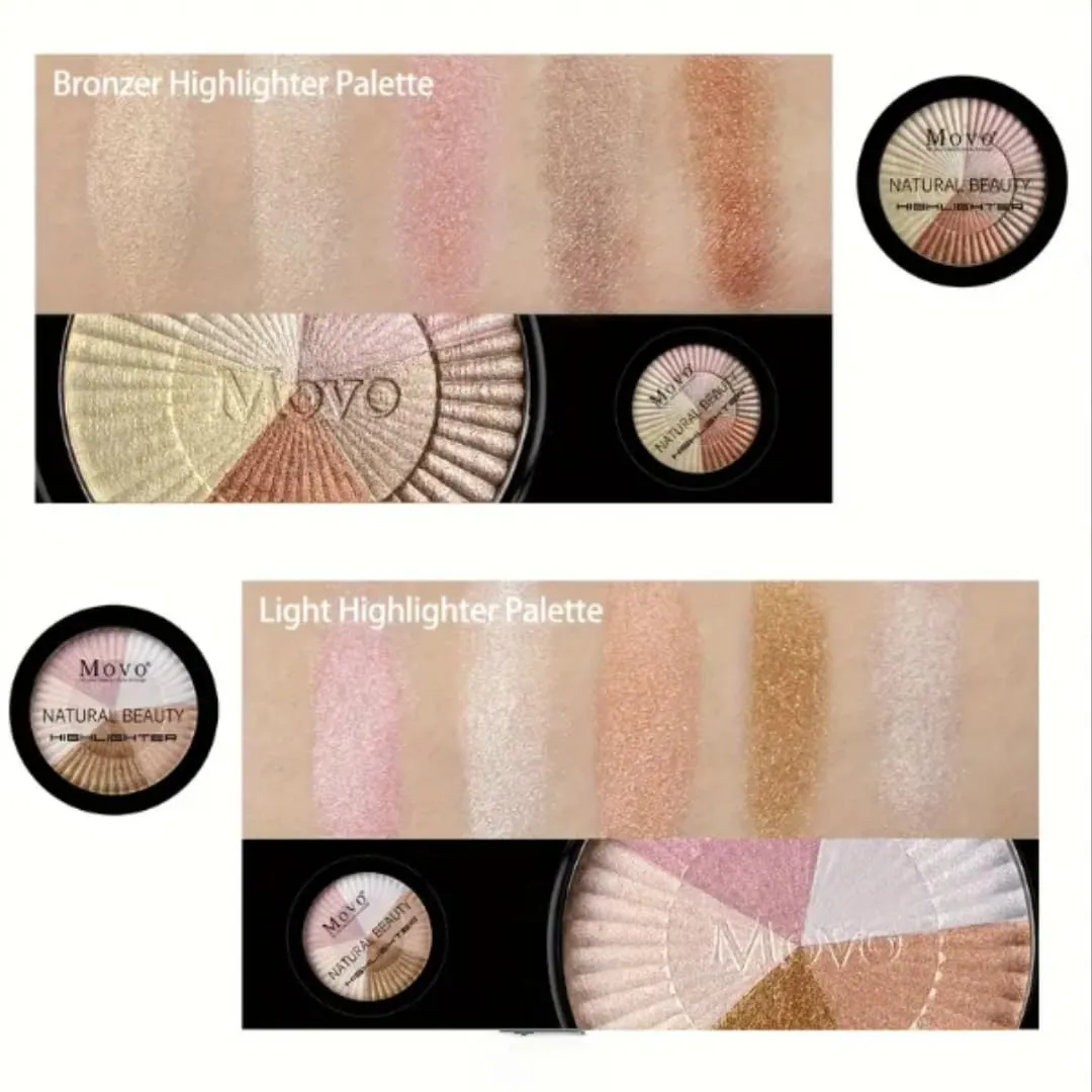 Move Highlighter Makeup Palette – Butter Cup Shade with 2-Piece Brush Set, Long-Lasting Glow, Vegan & Cruelty-Free, Professional Face Highlighting Kit