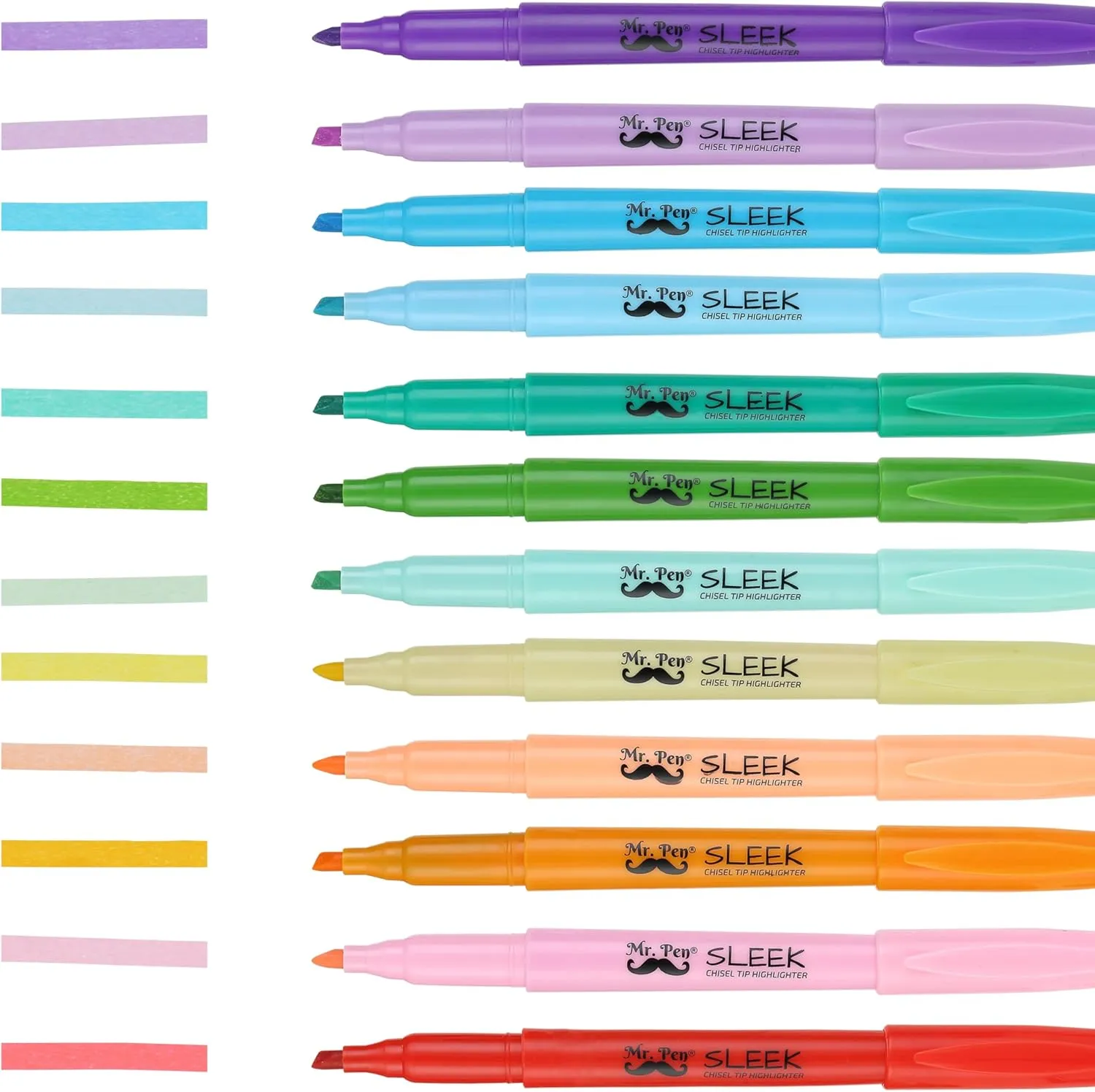 Mr. Pen Highlighter Set - 144 Pack Pastel Chisel Tip Highlighters, No Bleed, Assorted Colors