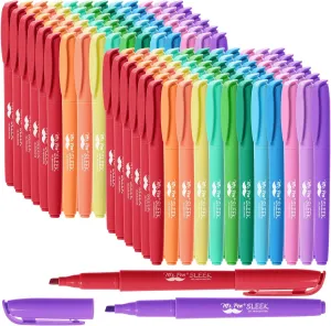 Mr. Pen Highlighter Set - 144 Pack Pastel Chisel Tip Highlighters, No Bleed, Assorted Colors