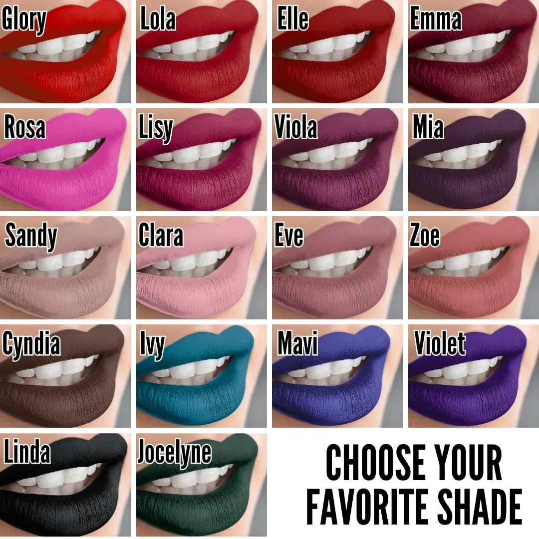 Mynena Burgundy Red Lip Stain Long-Lasting Waterproof | Lightweight Comfortable Non-Drying | High Pigment Intense Color Liquid Matte Lipstick | Paraben-Free Talc-Free Vegan & Cruelty-Free | Emma