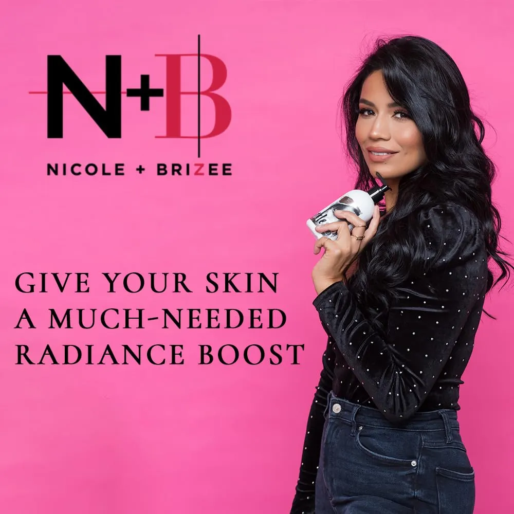 N B Fearless Body Shimmer Lotion | Non-Sticky, Moisturizing, Body Highlighter | Made w/Alma Extract & Vitamin C | For Face, Hand, Body & All Skin Types, Rough, Dry Skin, Sensitive | 8oz