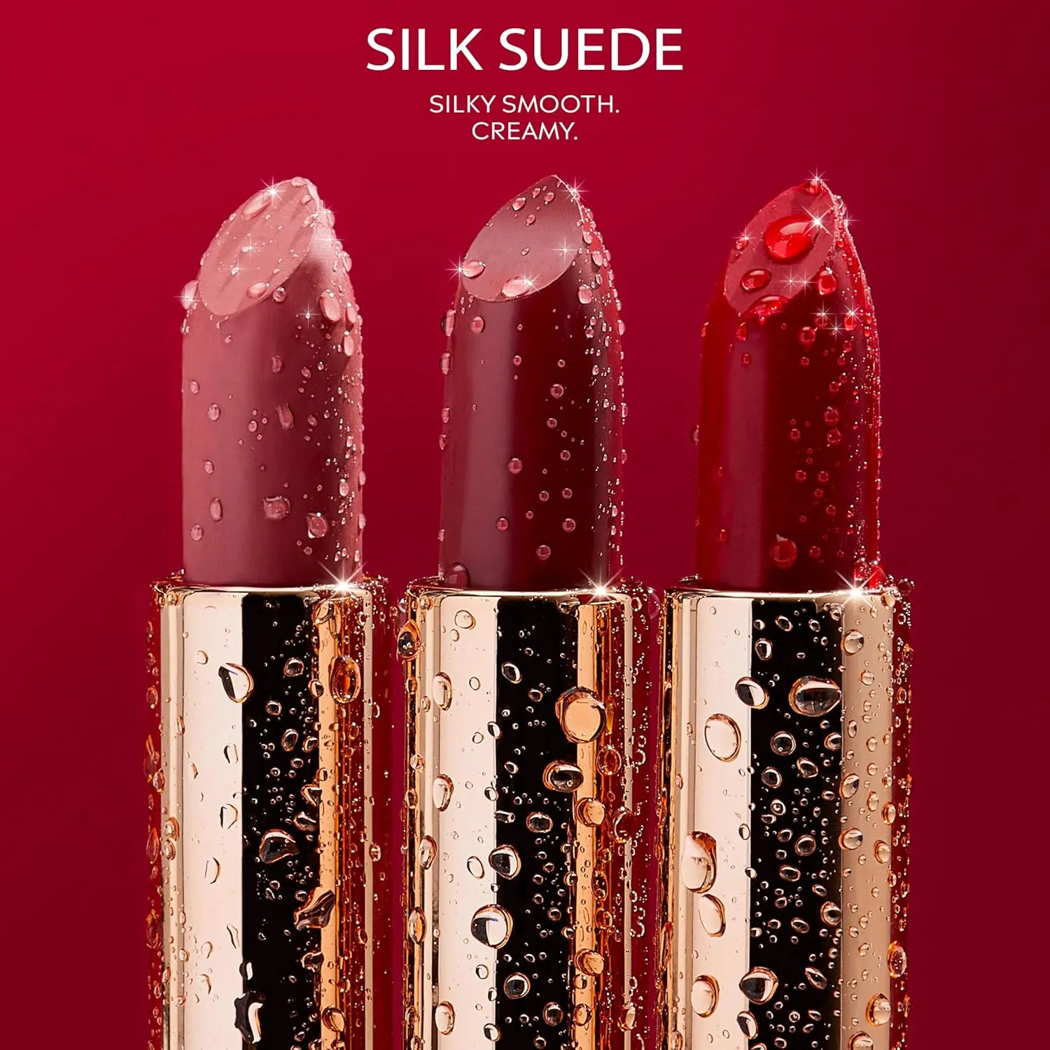 NATASHA MOOR Silk Suede Lipstick for Women - Long-Lasting, Waterproof Lipstick with Hydrating Semi-Matte Finish - Creamy, Cruelty-Free - Highly Pigmented with Mirror - 24-Hour Stay Power (EUPHORIA)