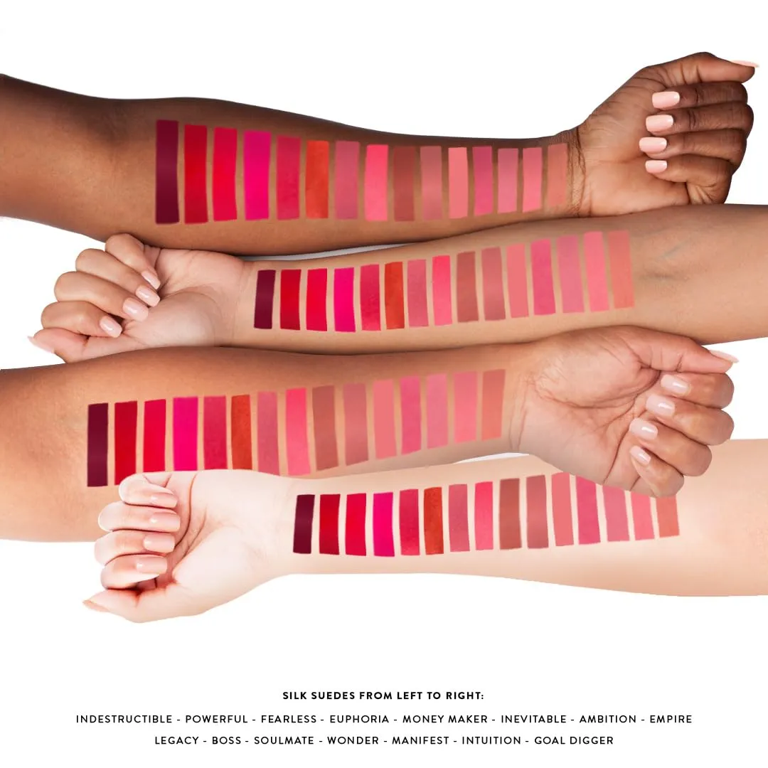 NATASHA MOOR Silk Suede Lipstick for Women - Long-Lasting, Waterproof Lipstick with Hydrating Semi-Matte Finish - Creamy, Cruelty-Free - Highly Pigmented with Mirror - 24-Hour Stay Power (EUPHORIA)