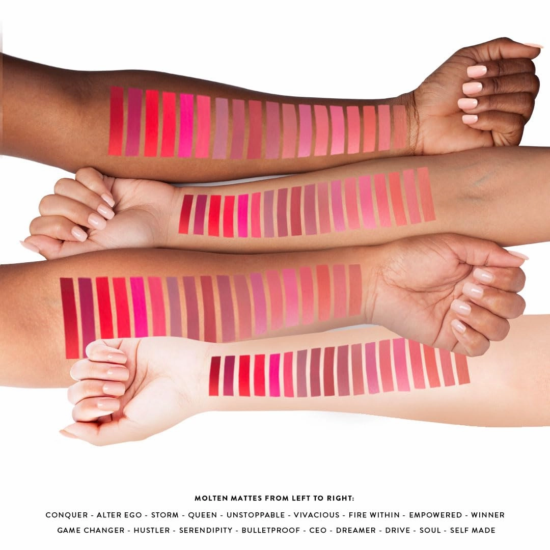 NATASHA MOOR: Molten Matte Liquid Lipstick - Long-Lasting, Hydrating, Matte Finish with Moisturizing Vitamin E - Waterproof, Kiss-Proof, Cruelty-Free - 12-Hour Stay Power - DRIVE