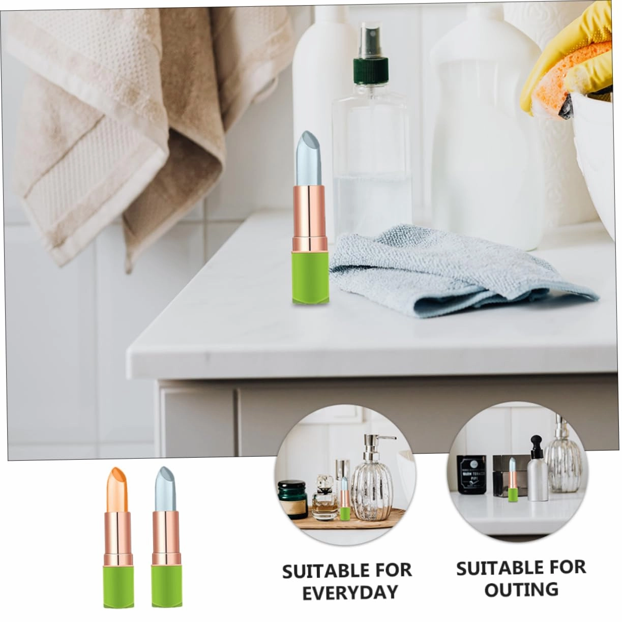 NOLITOY 8pcs Color Changing Lip Balm Aloe Infused Moisturizing Lip Gloss for Women Natural Temperature Reactive Lipstick Hydrating Jelly Nude