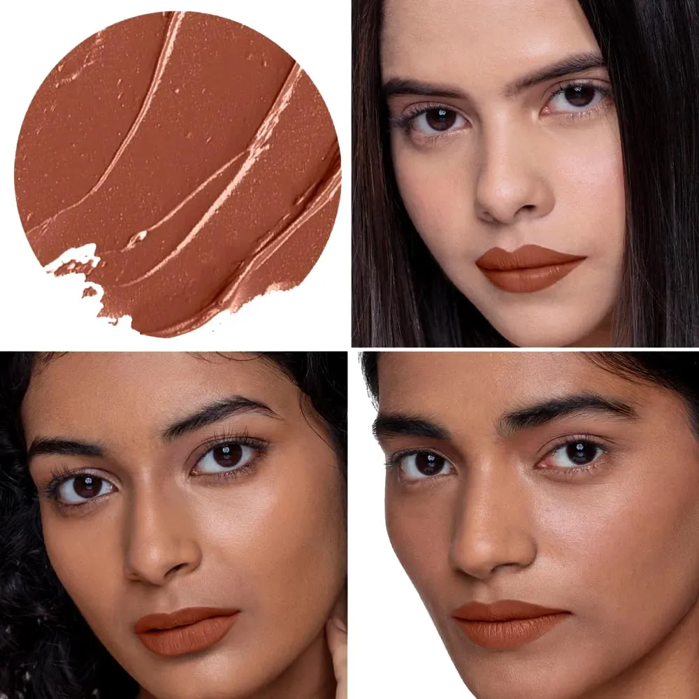 Non-Stop Airy Matte Liquid Lip - Nude Espresso(5 ml)| Transferproof I Waterproof lipstick Long Lasting I Apricot & Avocado Oil | 100% Vegan | 5ml | No Parabens, No Toxins