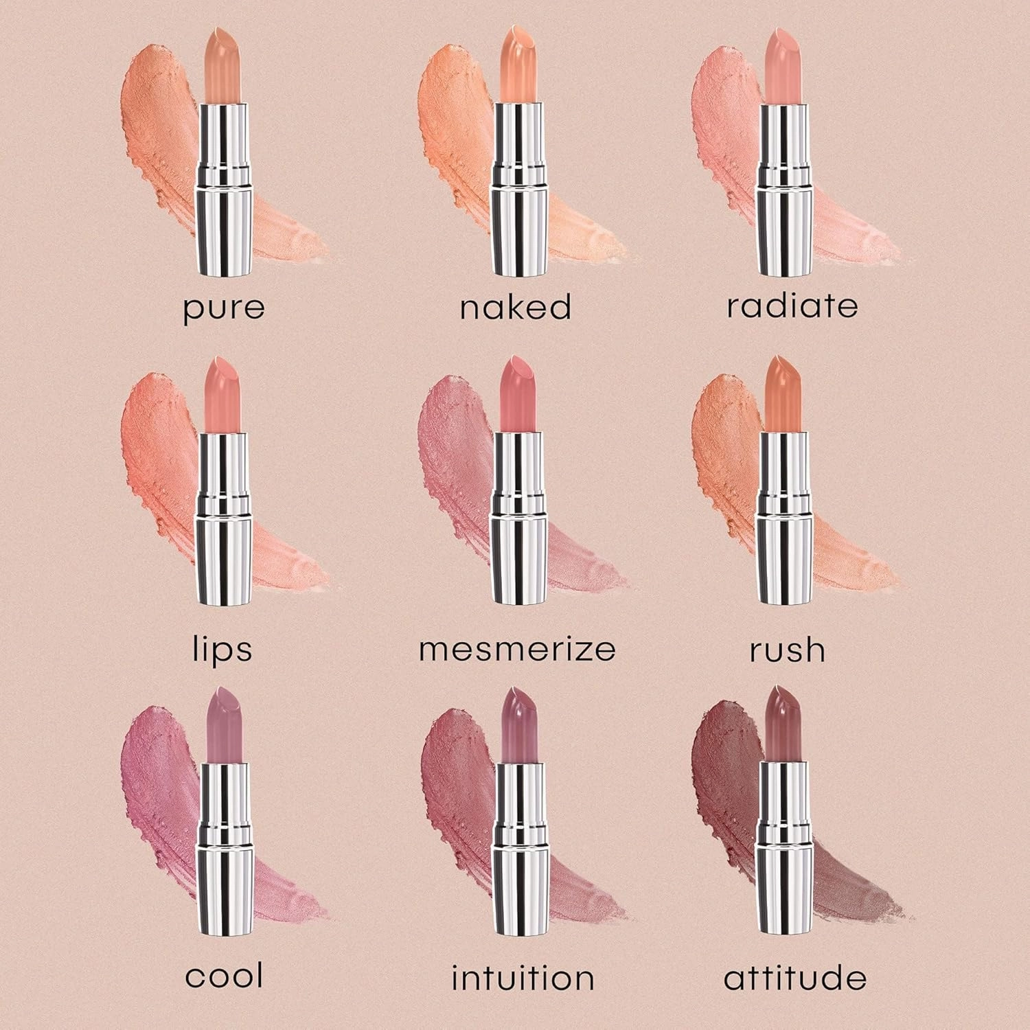 nude envie - Lipstick - Creamy & Long-Lasting Finish - Velvety Texture & Easy Application - Luxury Hydration - With Shea Butter, Vitamin E & Jojoba Oil - Vegan, Paraben-Free & Cruelty-Free - Rush