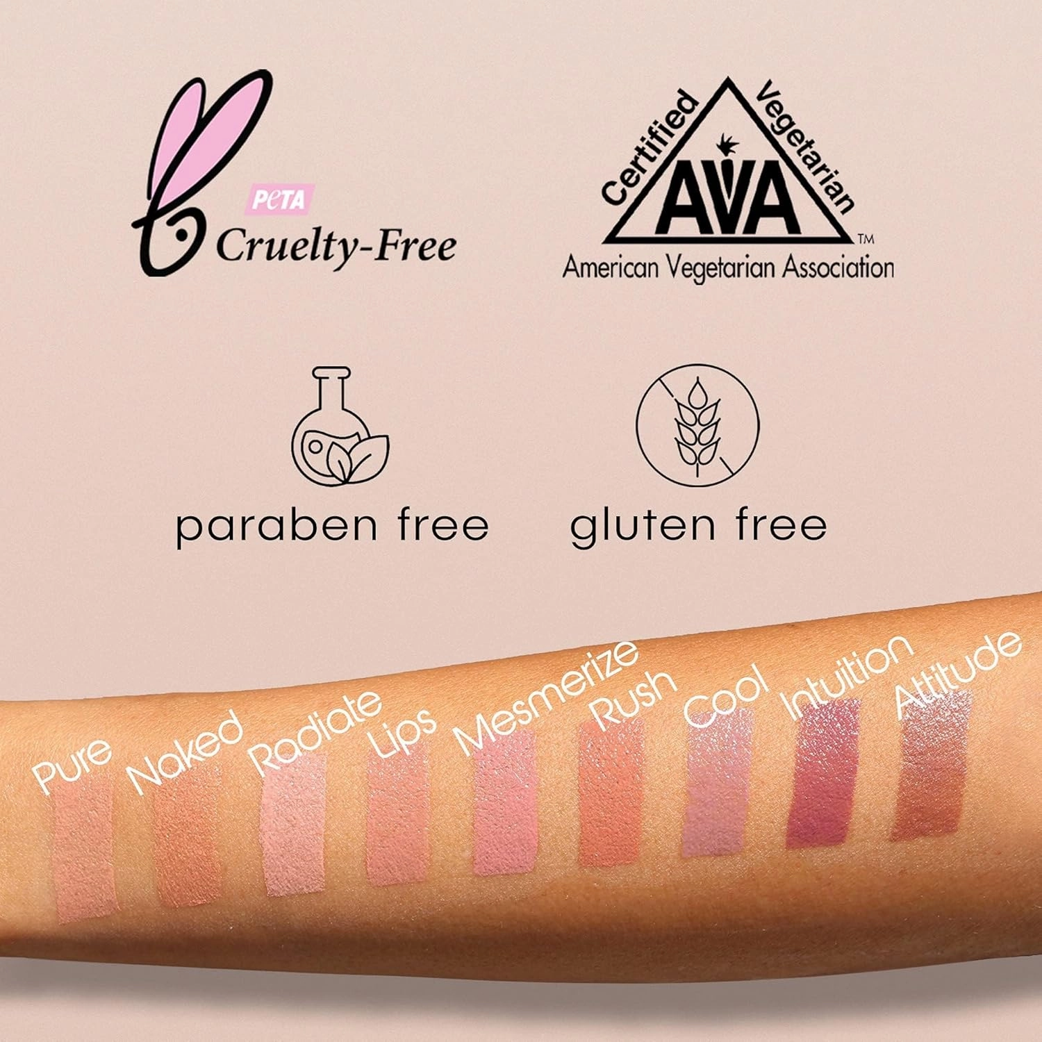 nude envie - Lipstick - Creamy & Long-Lasting Finish - Velvety Texture & Easy Application - Luxury Hydration - With Shea Butter, Vitamin E & Jojoba Oil - Vegan, Paraben-Free & Cruelty-Free - Rush