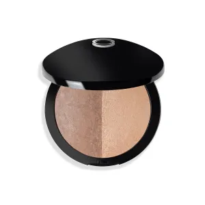 OFIR Sundial Bronzer and Highlighter Duo, Vegan, Soft Finish, Terracotta Baked Powder, Deep, 0.47 OZ.