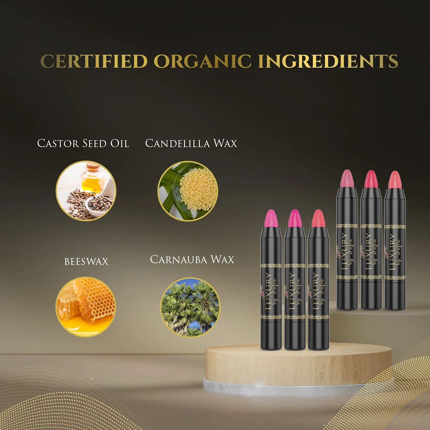 ORGANIC LIPSTICK/LIP LINER - All Natural, Long Lasting, Hydrating (Spray Rose)