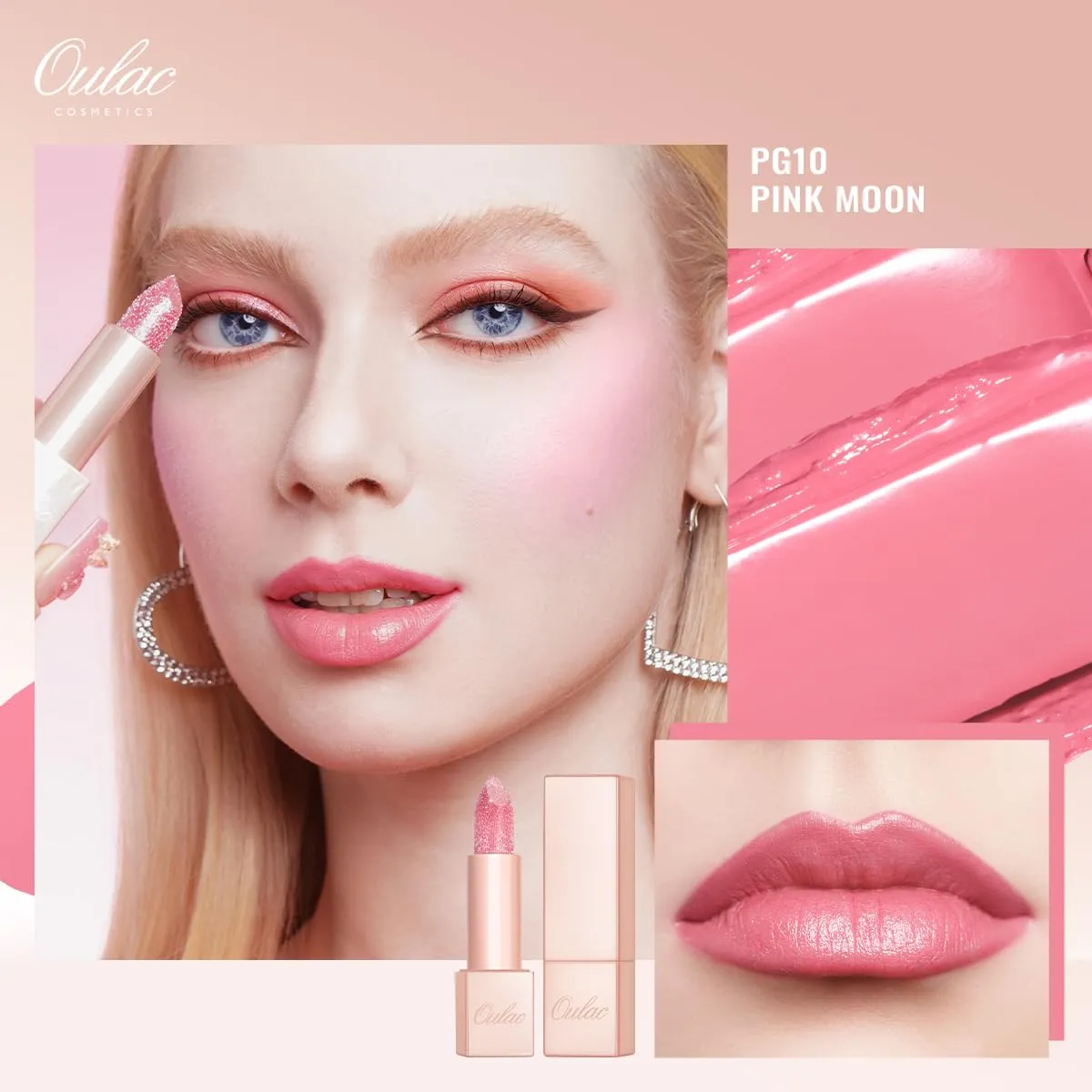 Oulac Lipstick & Lipliner Set 3PCS High Impact Lipcolor with Moisturizing Formula, Vegan Beauty, Full-Coverage Lip Color, Gift Lipstick for Women, 04 PG05 PG10