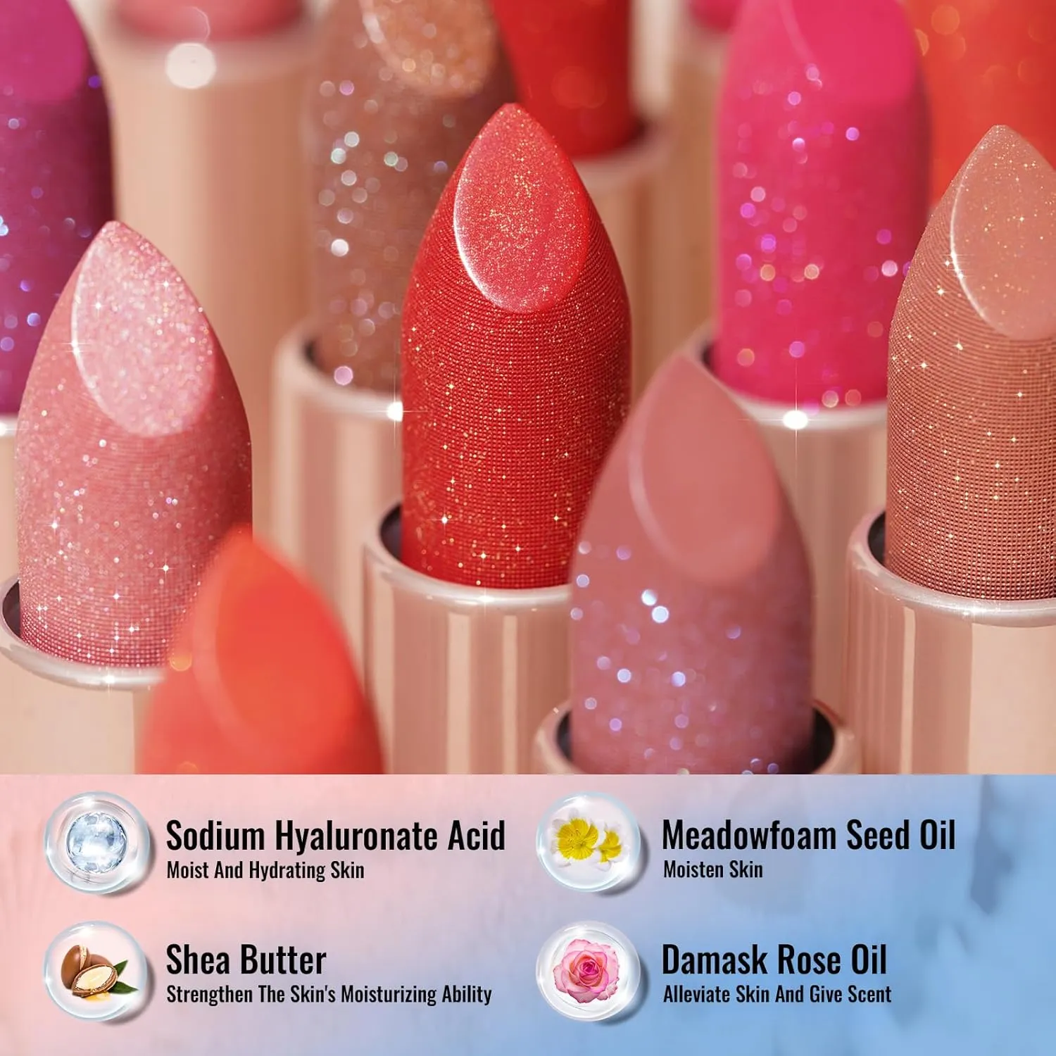 Oulac Nude Lipstick Set 2PCS - Included Metallic Nude Lipstick and Light Brown Liptsick, Vegan Lightweight Hydrating Formula, 10 PG06