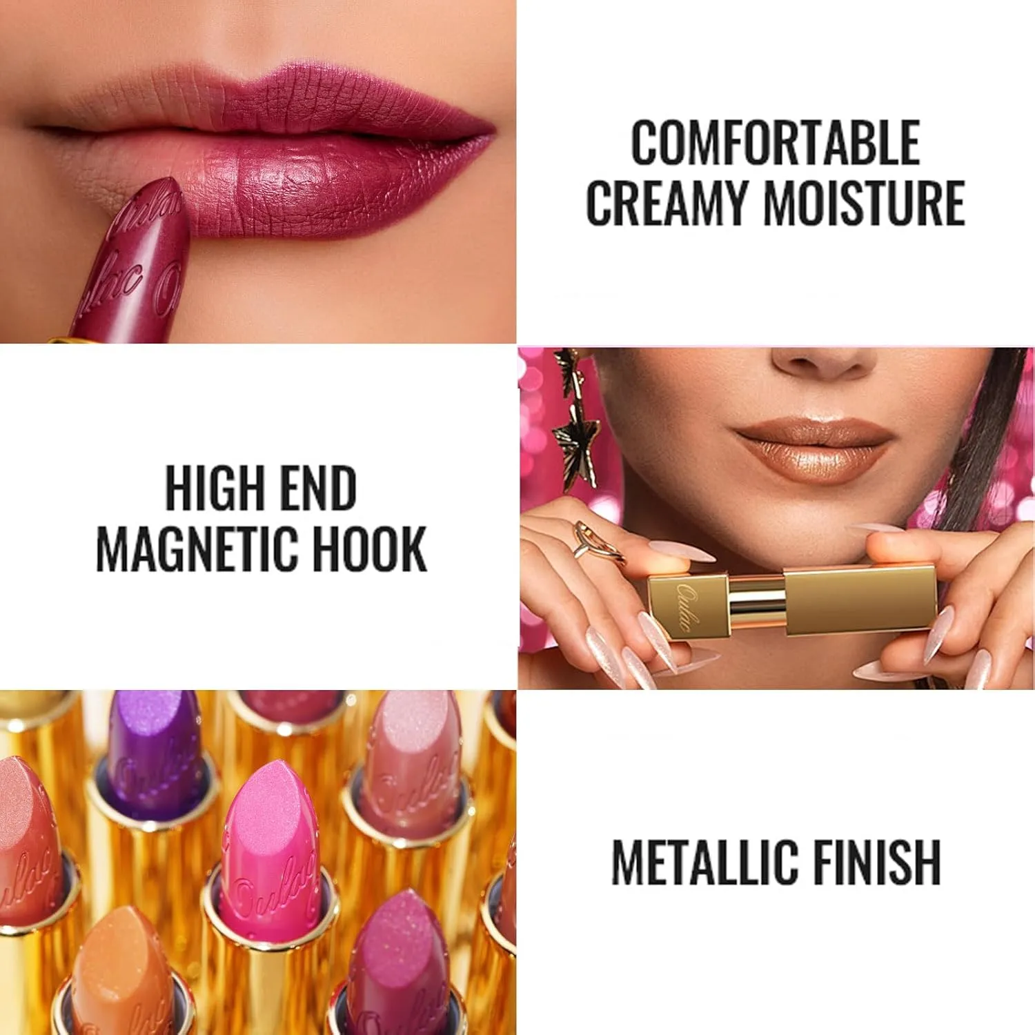 Oulac Red Lipstick & Lipliner Set High Impact Lipcolor with Moisturizing Formula, Vegan Beauty, Full-Coverage Lip Color, Gift Lipstick for Women, 07 12 D03