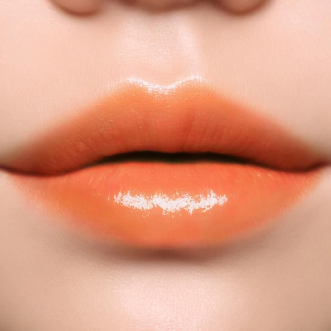 Paul & Joe Glossy Rouge 04 Sunny side café, Orange – High Gloss Liquid Lipstick, Plumping & Hydrating, Radiant Shine, Non-Sticky Cushion Finish, 0.35 oz