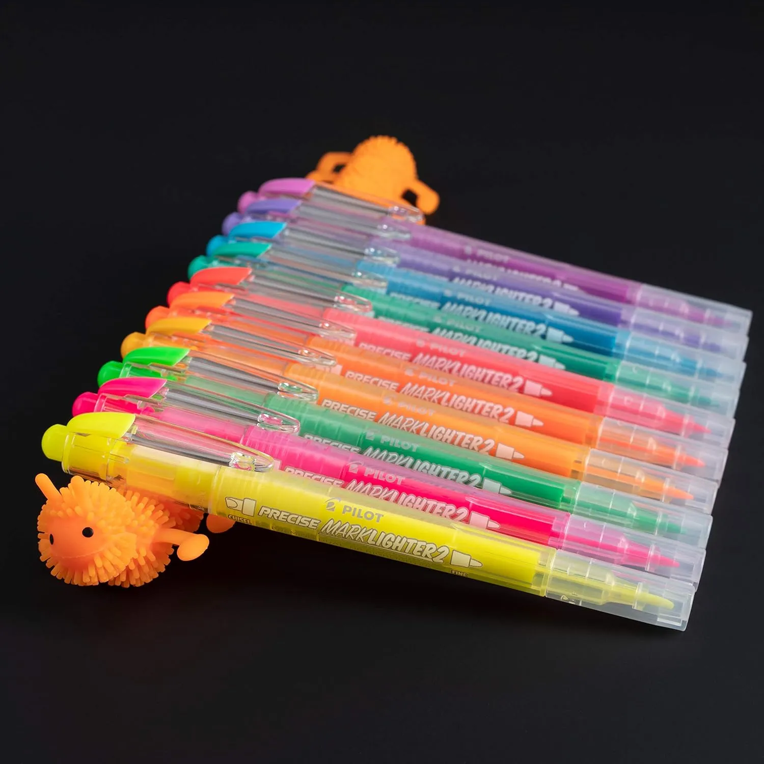 Pilot, Precise Marklighter2 Dual Tip Highlighters, Broad Chisel and Extra-Fine Bullet Point Tips, Assorted Colors, 36 Count Tub