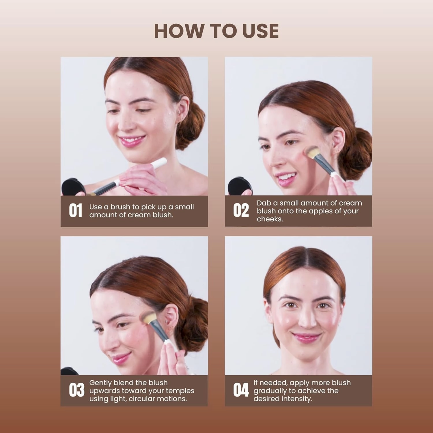 POISE Makeup HD Crème Lip and Cheek Compact | Long Lasting Cheek Blusher and Lip Stain Lipstick in One Hydrating for Skin Infused w/Shea Butter, BEAUTIFUL