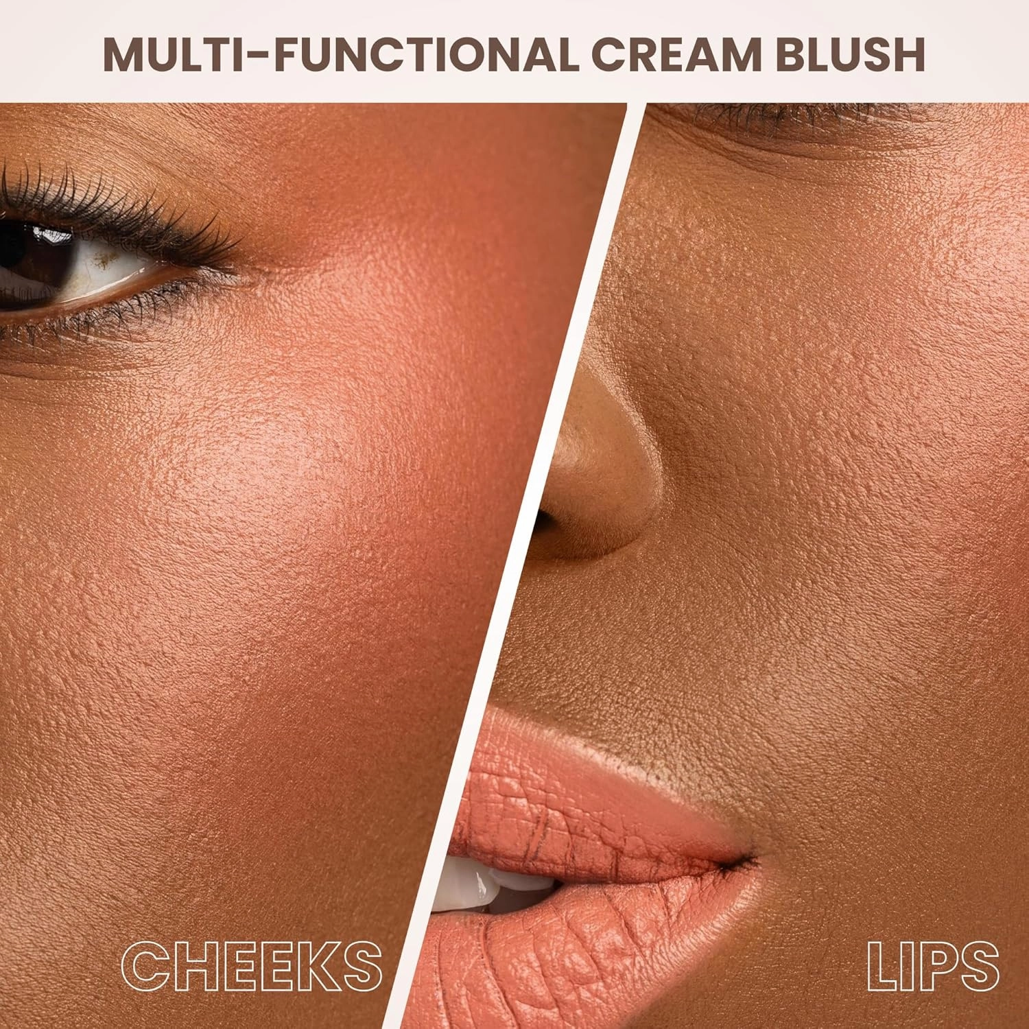 POISE Makeup HD Crème Lip and Cheek Compact | Long Lasting Cheek Blusher and Lip Stain Lipstick in One Hydrating for Skin Infused w/Shea Butter, BEAUTIFUL