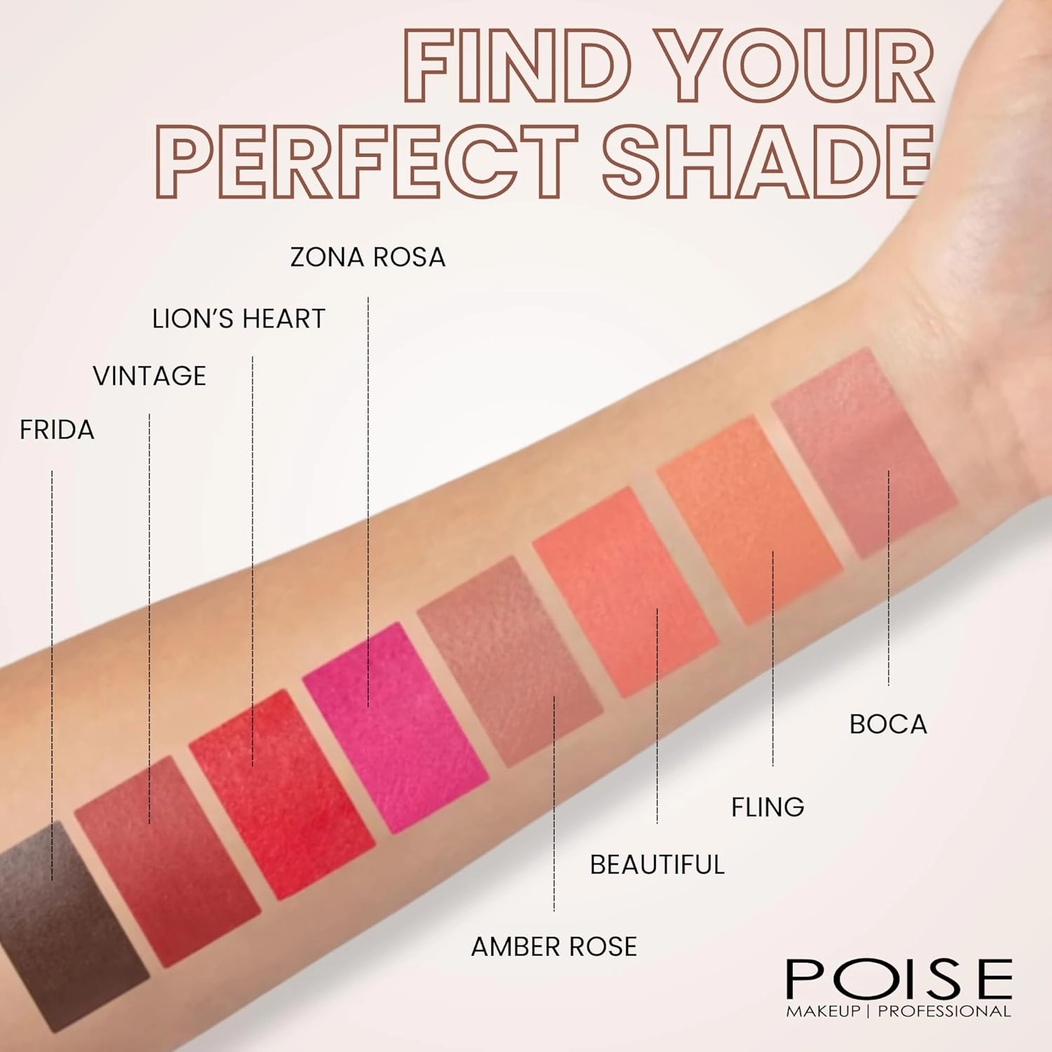 POISE Makeup HD Crème Lip and Cheek Compact | Long Lasting Cheek Blusher and Lip Stain Lipstick in One Hydrating for Skin Infused w/Shea Butter, BEAUTIFUL