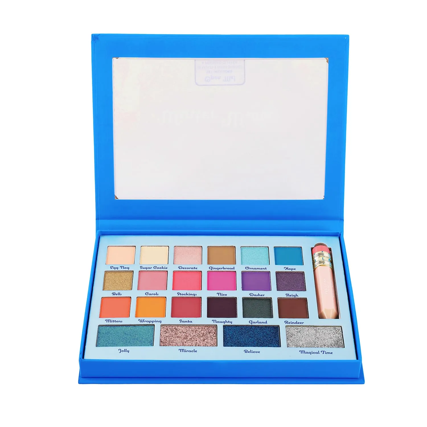 Profusion Cosmetics Winter Wishes 23 PC Eye and Face Kit, Features 18 Multi Finish Shades, 4 Pressed Glitter and 1 Pencil Lipgloss for Winter Wow Looks