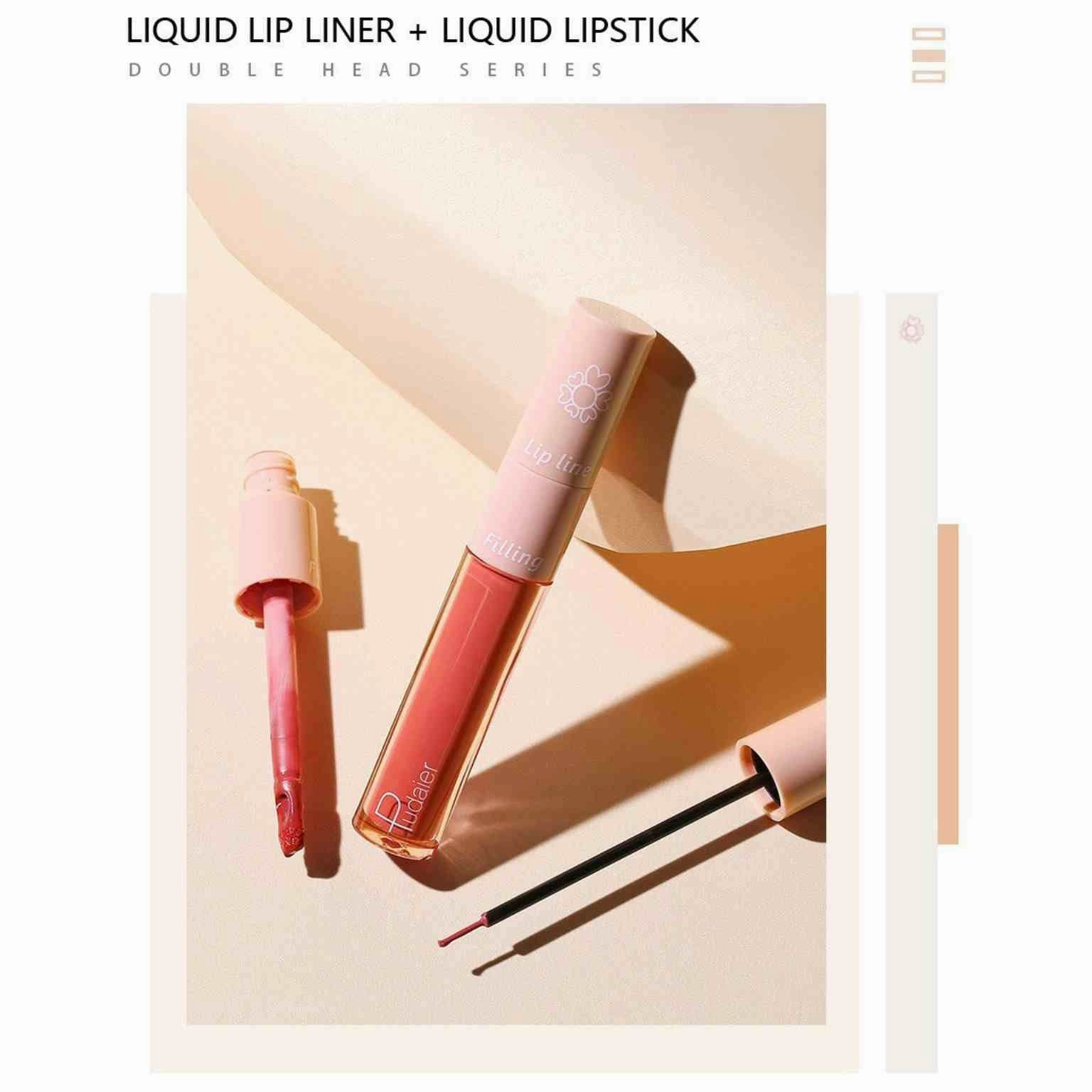 Pudaier - Two-in-One Lipliner Lip Gloss Assorted Shades