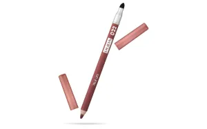 Pupa Milano True Lips Blendable Lip Liner - Dual-Ended Matte Lining Color and Brush - Light and Creamy, Hydrating, High Pigment, Smudge Proof Formula - Paraben Free - 022 Plum Brown - 0.042 oz