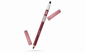 Pupa Milano True Lips Blendable Lip Liner - Dual-Ended Matte Lining Color and Brush - Light and Creamy, Hydrating, High Pigment, Smudge Proof Formula - Paraben Free - 033 Bordeaux - 0.042 oz