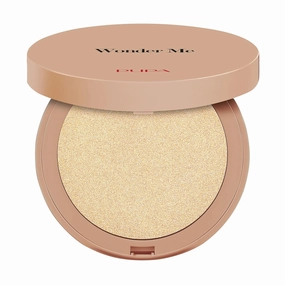 Pupa Milano Wonder Me Glow - Lightweight Makeup Powder - Face Highlighter with Ultra-Fine Pearls - Talc-Free - 102 Pure Gold - 0.264 oz