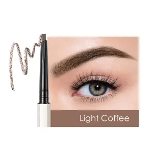 QiBest double-headed ultra-fine eyebrow pencil triangle waterproof and sweat-proof long-lasting 5 color makeup natural eyebrow cream is not easy to take off makeup (C)