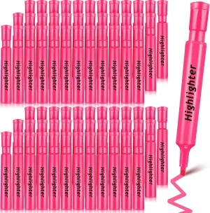 Qilery Tank Style Highlighters 72 Pack Chisel Tip Markers Quick Drying Fluorescent Highlighters for Kids Adult Home Classroom Office School Shop Supplies(Pink)