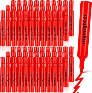 Qilery Tank Style Highlighters 72 Pack Chisel Tip Markers Quick Drying Fluorescent Highlighters for Kids Adult Home Classroom Office School Shop Supplies(Red)