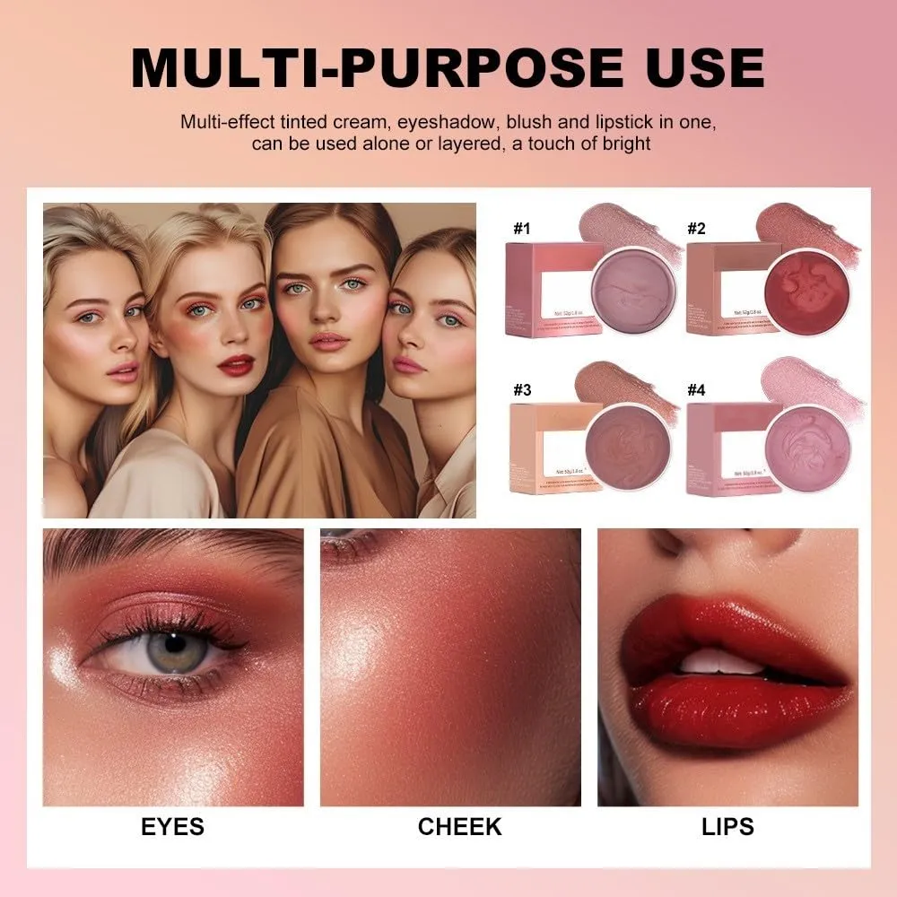 "Magic Skin Awakening Balm" – 3-in-1 Highlighter, Blush & Lip Tint with Hydrating Shine,Non-Sticky, Buildable, For Face/Eyes/Lips (#1 Natural)