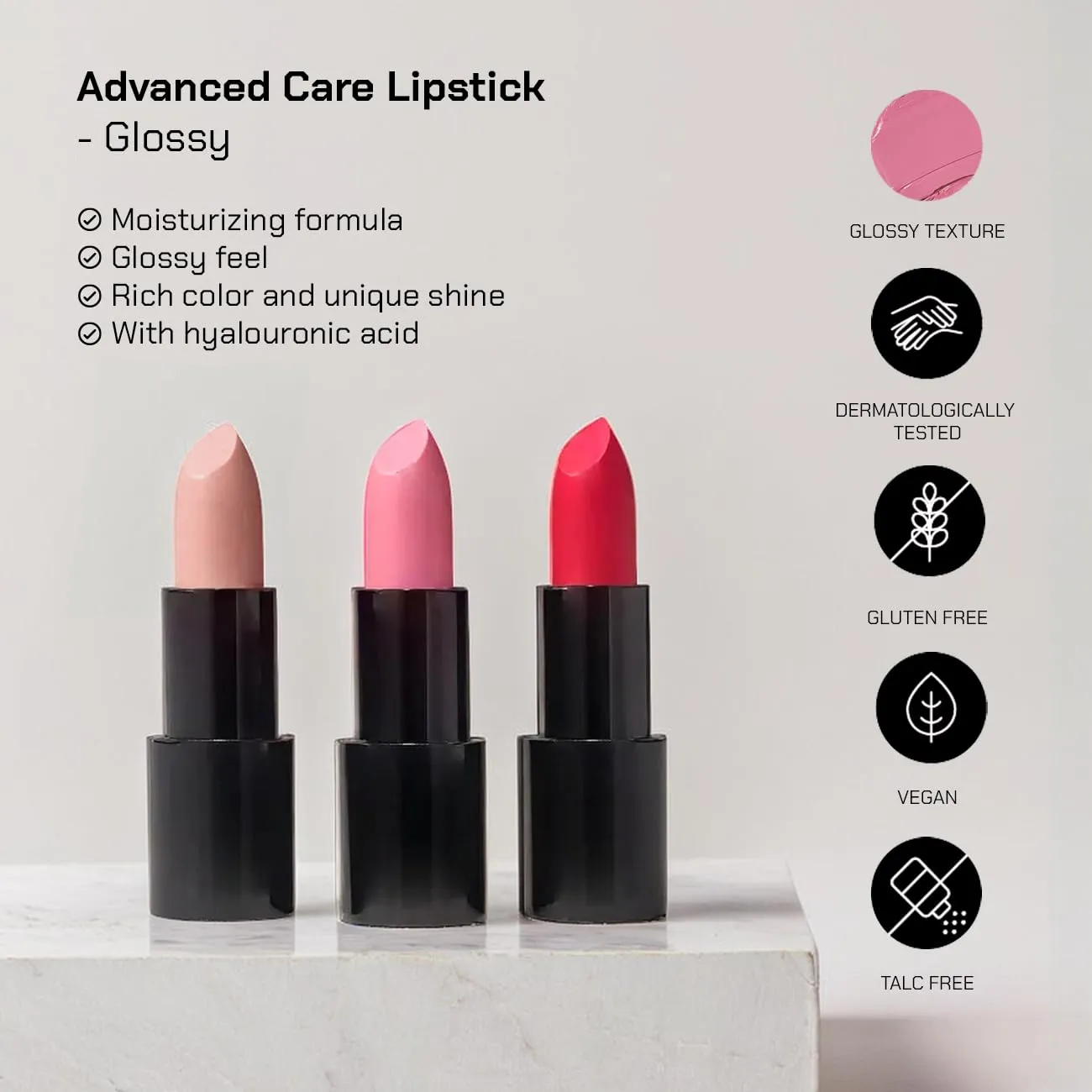 Radiant Professional Advanced Care Glossy Lipstick for Women with Hyaluronic Acid and Natural Polysaccharide | Available in 10 Creamy and Moisturising Shades | Long Lasting Lip Make-Up | (GL109)