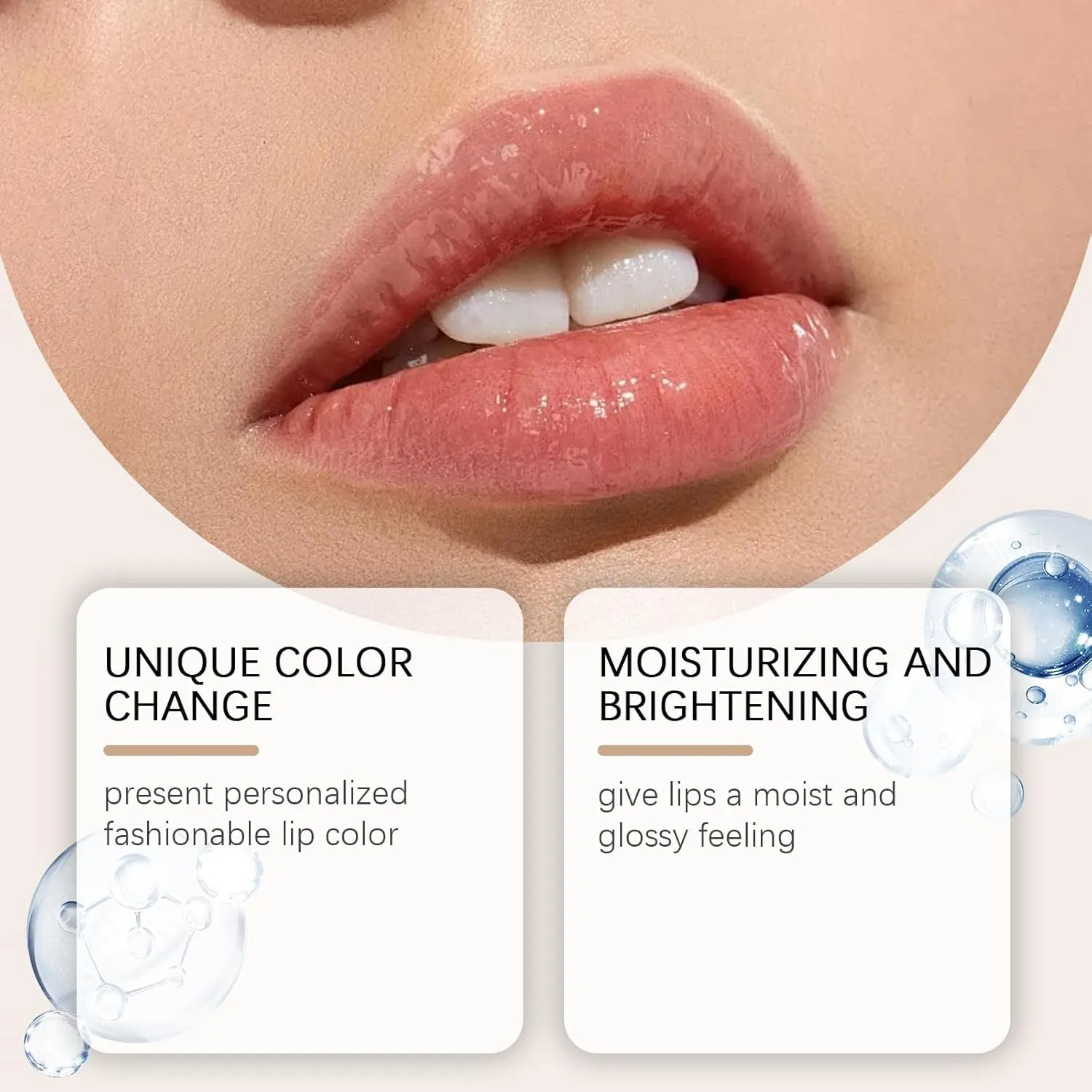 Remainder Lipstick, Beneficialn Transferproof Color Changing Lipstick, Gold Foil Moisturizing Glossy Shine Lip Gloss, Transparent Long Lasting 24 Hours, Deep Nourishment for Women (3Pcs)