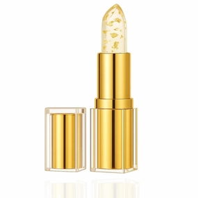 Remainder Lipstick, Color Changing Mood Lipstick, Transferproof Long Lasting 24H, Gold Crystal PH Chapstick, Transfer-Proof, Moisturizing Glossy Shine Lip Gloss Gold Foil for Women (1PC)