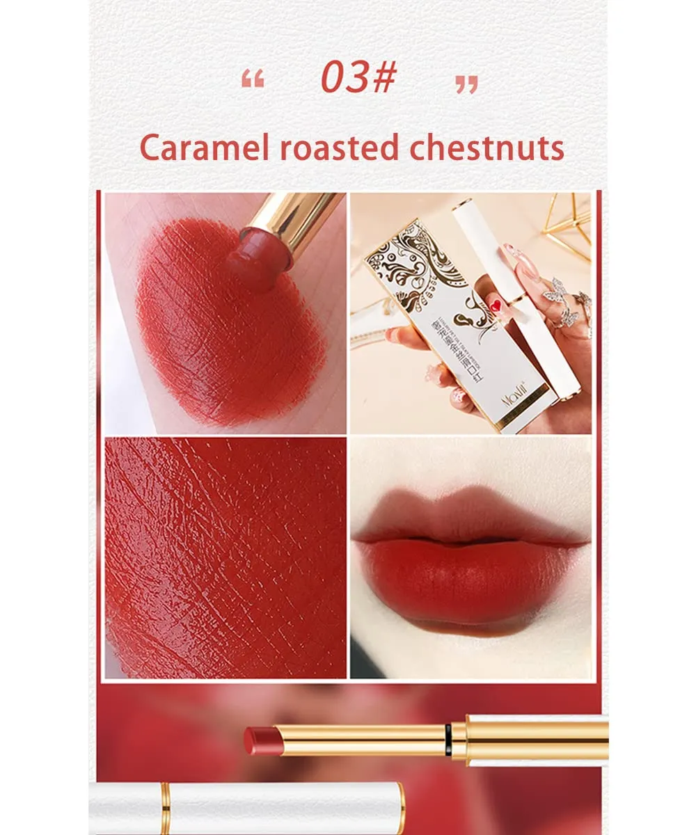 Retro Lipstick Small Tube Velvet Red Lipstick Matte Long Waterproof Long Lasting Lipstick Lipstick For Women Make Up Velvet Cosmetic Lipsticks (03#)