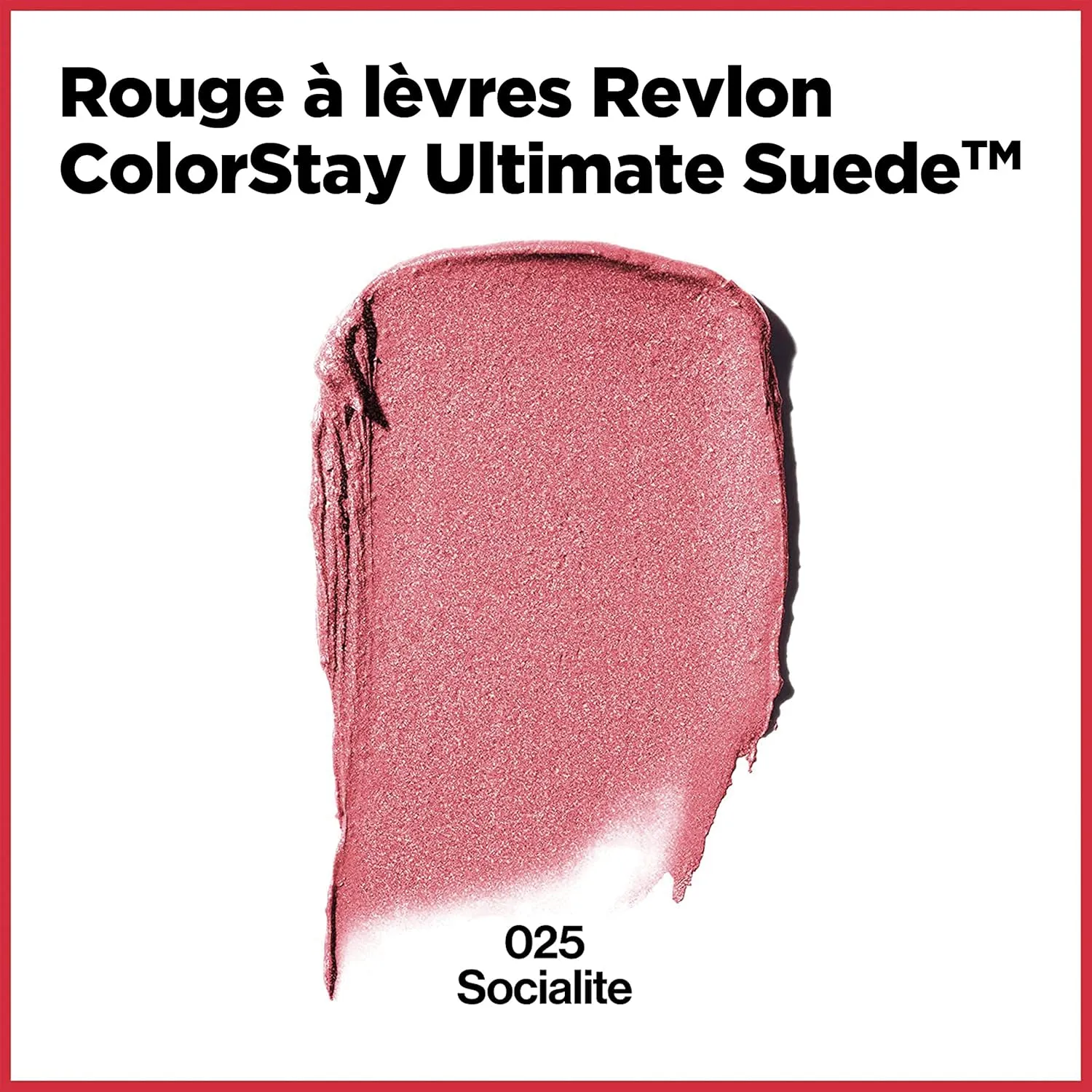 REVLON Lipstick, ColorStay Ultimate Suede Lipstick, High Impact Lip color with Moisturizing Creamy Formula, Infused with Vitamin E, 025 Socialite, 0.09 Oz