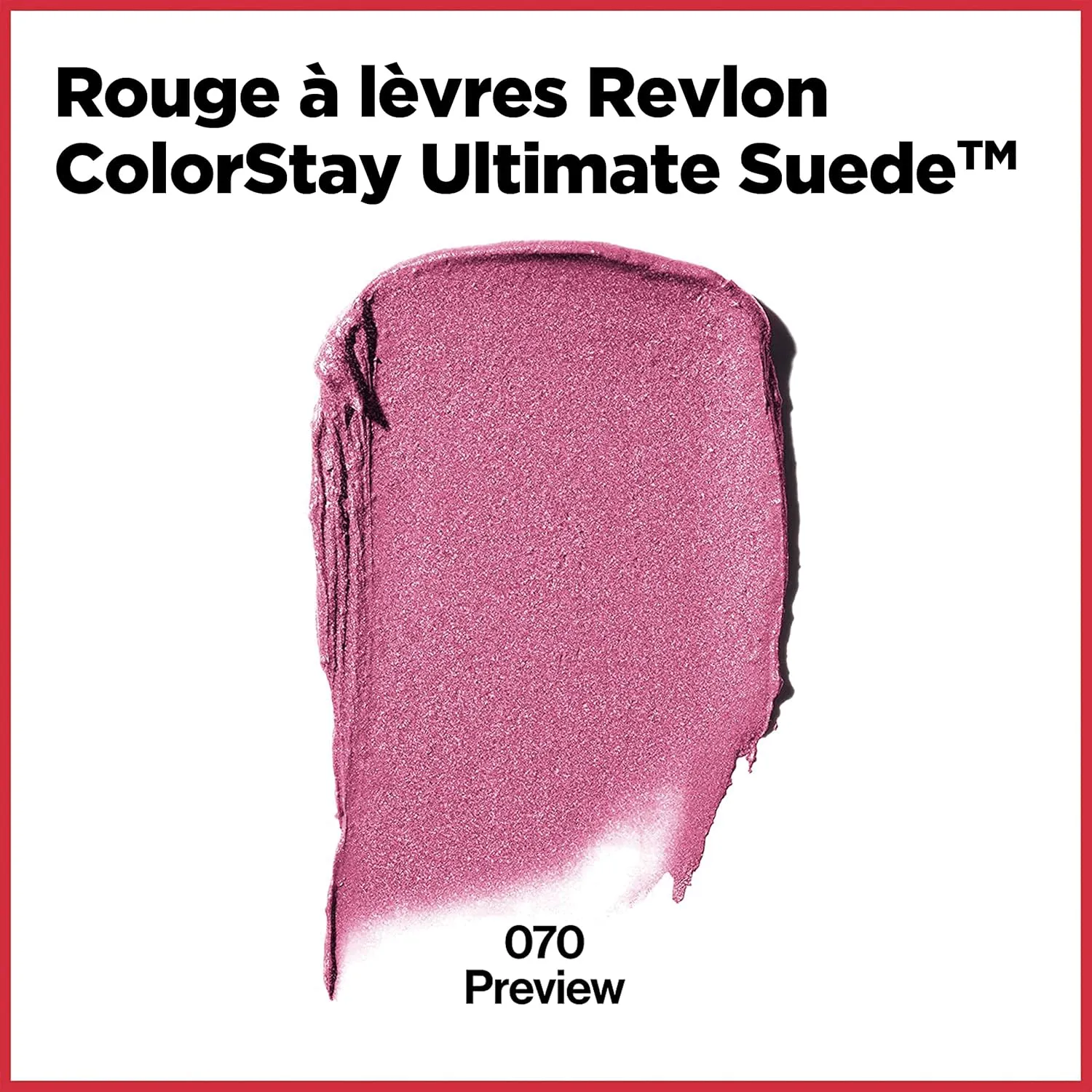 REVLON Lipstick, ColorStay Ultimate Suede Lipstick, High Impact Lip color with Moisturizing Creamy Formula, Infused with Vitamin E, 070 Preview, 0.09 Oz