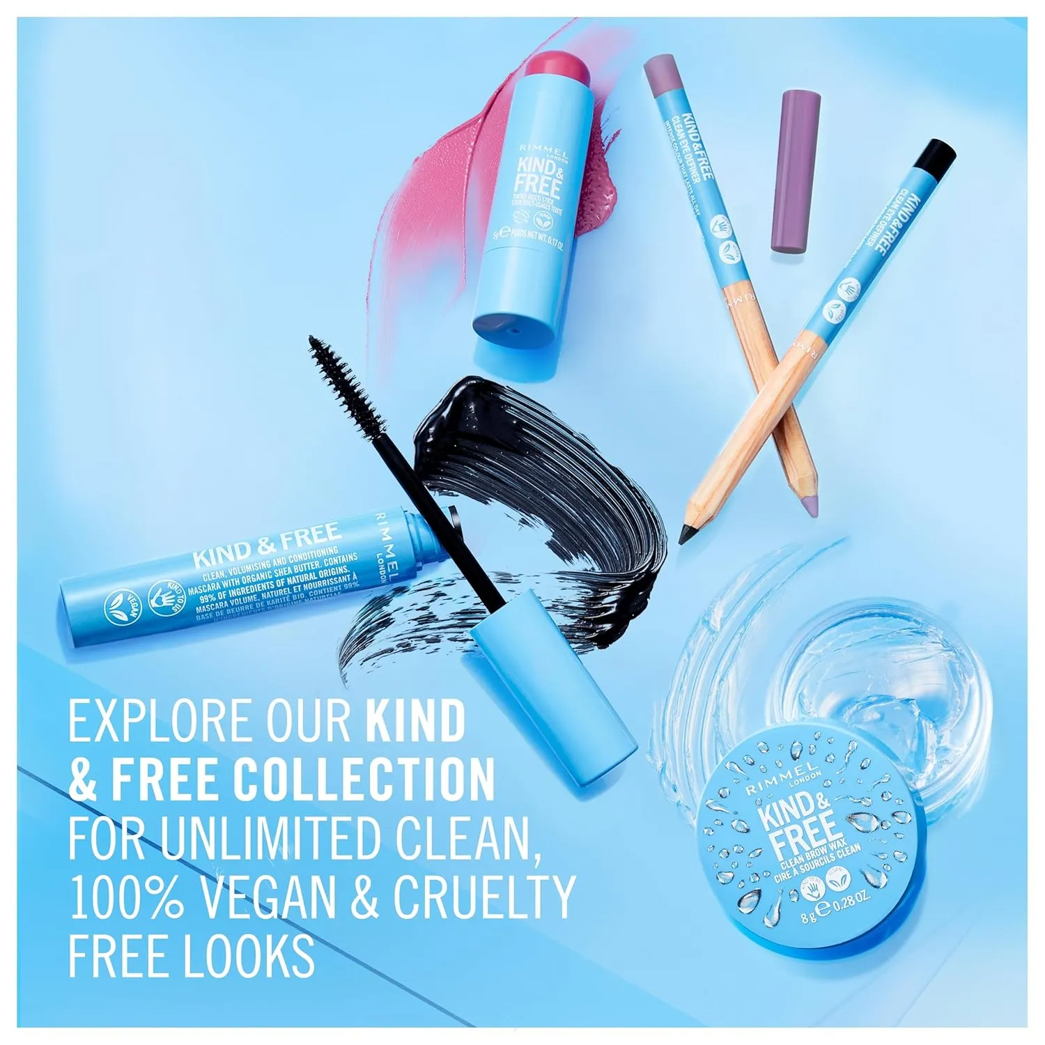 Rimmel London Kind & Free, 004 Tangerine Dream, Multi-Stick, For Cheeks and Lips, Hydrating, Buildable Color, Vegan Formula, Clean Formula, 0.18oz