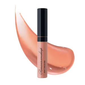 Romanovamakeup Sexy Lip Gloss SENSUAL. Rich, Non-sticky, Soothing, Naturally moisturize, Hydrating Glitter Lip Gloss PALE PINK RASPBERRY SHADE Easy to Wear, Keeps Smooth Lips Gloss, Travel size.