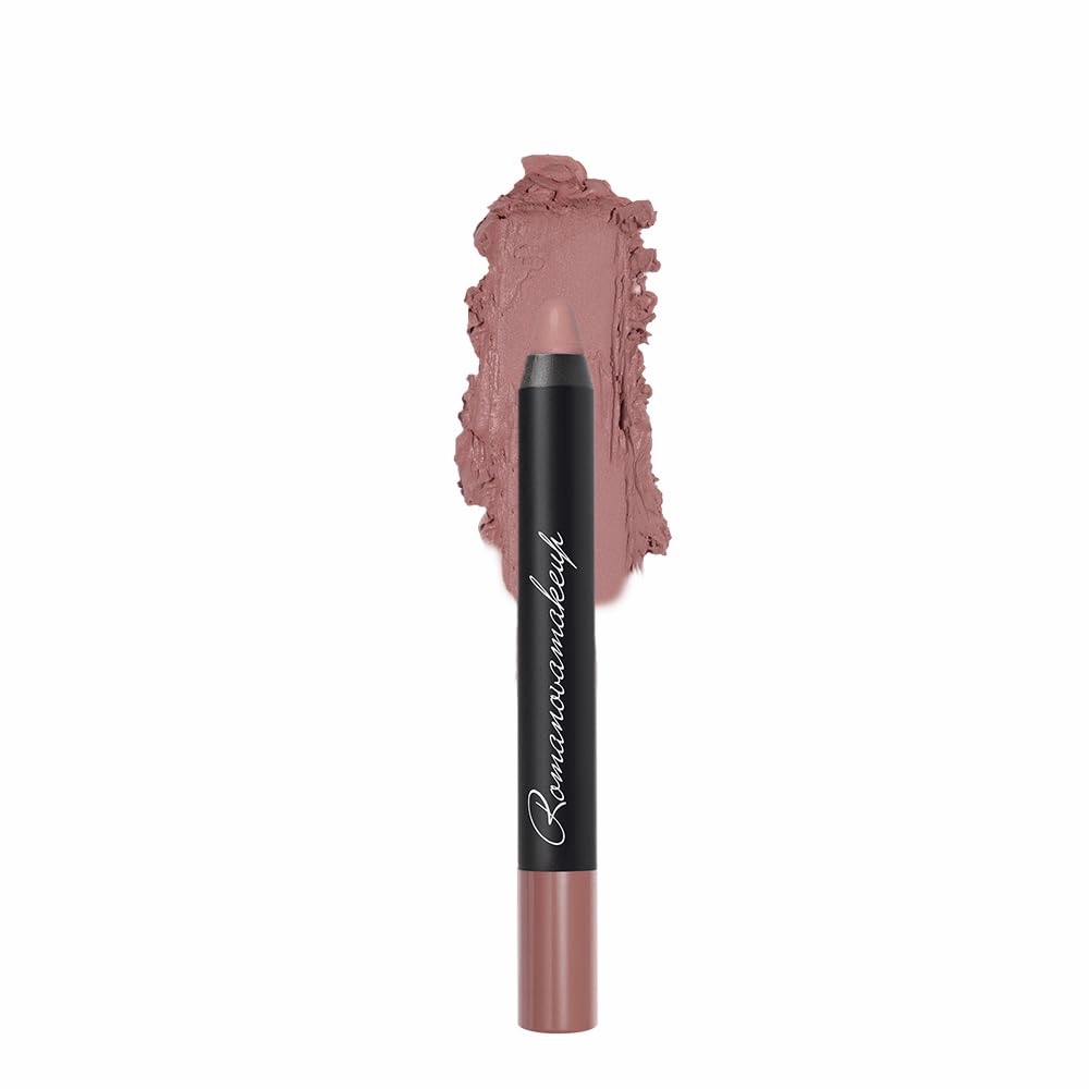 Romanovamakeup Sexy Lipstick Pen PRALINE. All Day Creamy-to-Matte Lipstick Pencil MAUVE NUDE REFINED COOL-TONED SHADE. Intense Color, Non-drying, Hydrating, Full Coverage Matte Velvet Lipstick