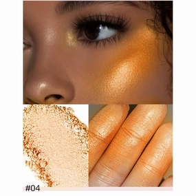Rose Gold Blush & Highlighter Palette - Monochromatic Pressed Powder for Cheeks & Eyes, Vegan, Cruelty-Free, Buildable Shimmer (#04, rose gold blush palette)