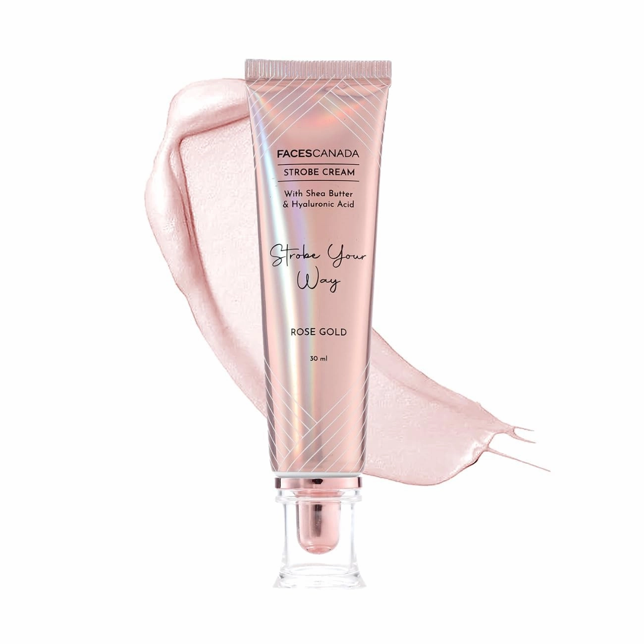 Rose Gold Strobe Cream, 30ml, Illuminating Makeup Base with Shea Butter and Hyaluronic Acid