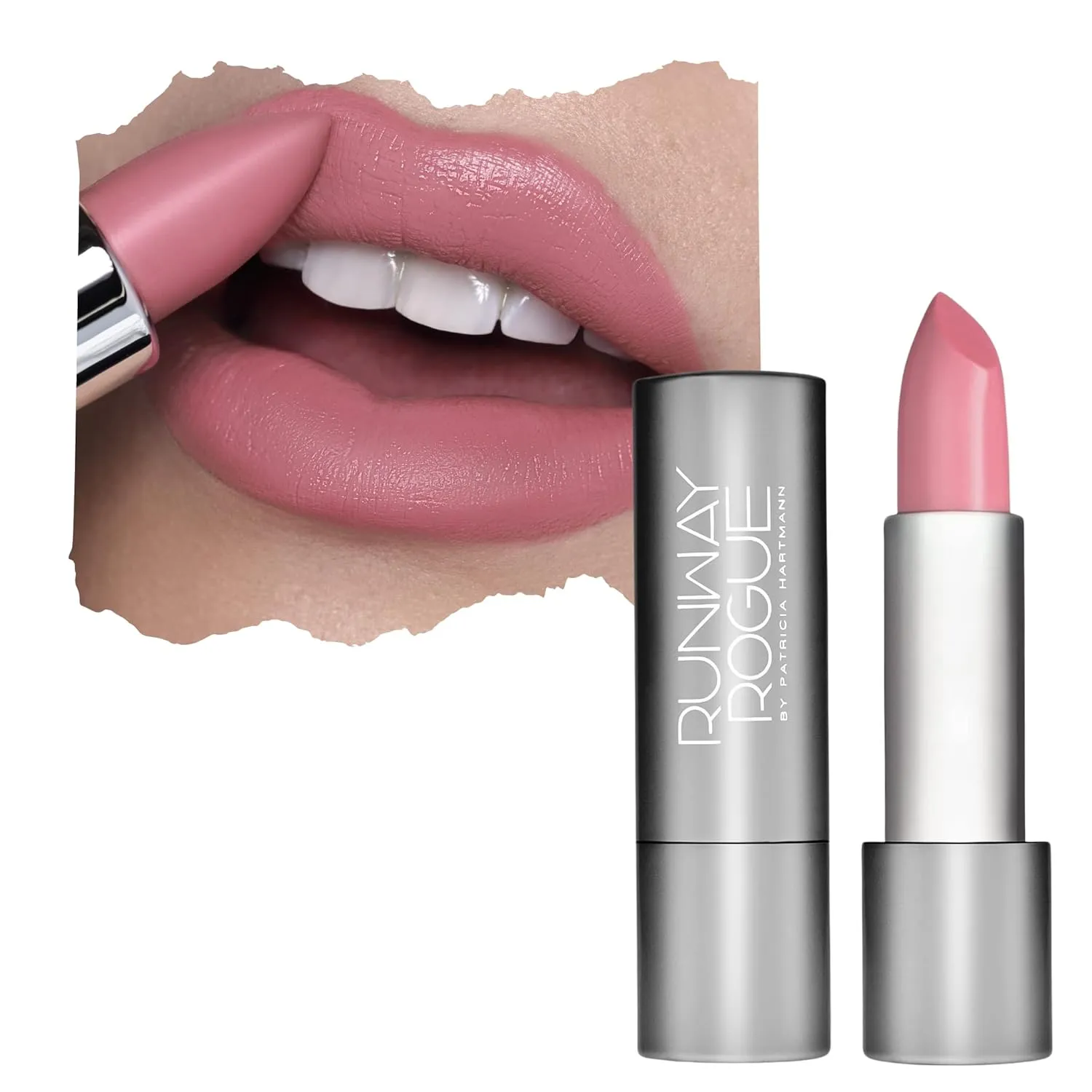 Runway Rogue 90s Vibe Lipstick, Moisturizing Matte Pale-Rose Lipstick, ‘Patricia’