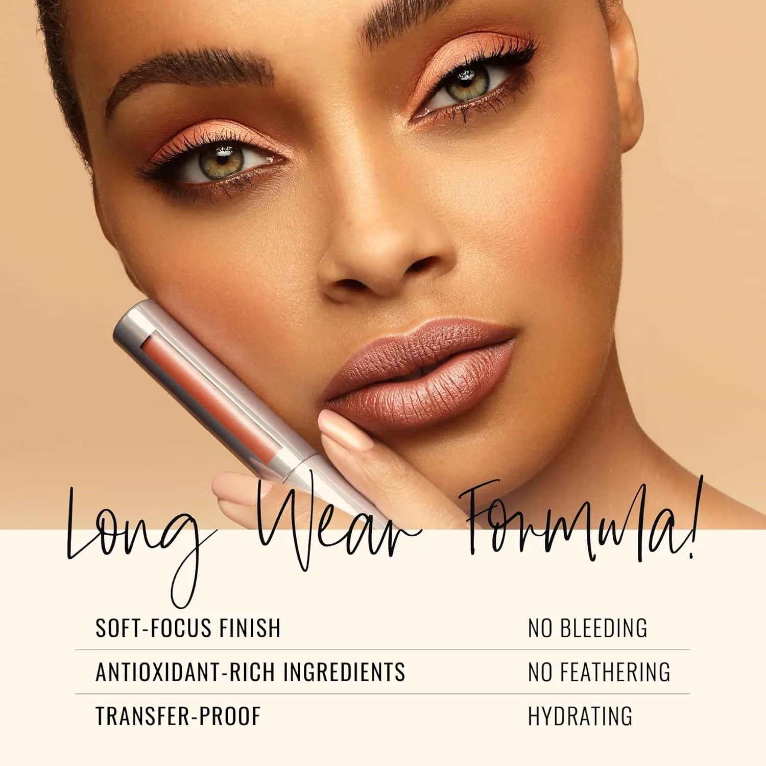 Runway Rogue Silk Glam Liquid Lipstick, Long Wear Frosted Rich Golden-Bronze Lipstick, ‘Film Noir’